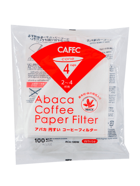 アバカ円すいコーヒーフィルター2～4杯用（100枚入）白色